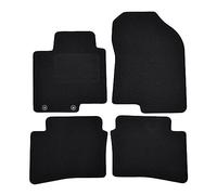 J&J AUTOMOTIVE Alfombra de suelo de terciopelo negro a medida para Hyundai Bayon desde 2021 4pcs, ajuste preciso, base antideslizante, zona de pedales reforzada