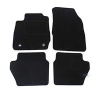 J&J AUTOMOTIVE | Alfombra de Suelo Negro Terciopelo a Medida para Fiesta 7 2008-2017, Ajuste preciso, Base Antideslizante, Reforzada en la Zona del Pedal