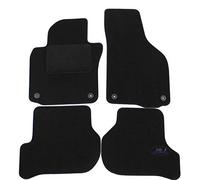 J&J AUTOMOTIVE | Alfombra de Suelo Negro Terciopelo a Medida para Golf 5, 2004-2008, Golf 6, 6 2009-2013, Ajuste preciso, Base Antideslizante, Reforzada en la Zona del Pedal