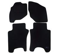 J&J Automotive | Alfombra de Suelo Negro Terciopelo a Medida para Jazz 2002-2008, Ajuste preciso, Base Antideslizante, Reforzada en la Zona del Pedal