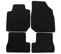 J&J AUTOMOTIVE | Alfombra de Suelo Negro Terciopelo a Medida para Micra K12 2003-2009, Ajuste preciso, Base Antideslizante, Reforzada en la Zona del Pedal