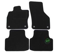 J&J AUTOMOTIVE | Alfombrillas de Terciopelo para Coche aptas para Octavia 5E a Partir de 2013, Ajuste Exacto, Antideslizante Redondo, Reforzado en la Zona del Pedal