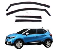 J&J AUTOMOTIVE | GP Deflectores de Aire Antirturbo adecuados para Captur 2013-2019, Juego de 4 unidades, Delantero y Trasero, Negro, Resistente al Viento, Resistente a la lluvia, Humo Oscuros,