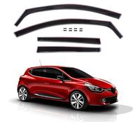 J&J AUTOMOTIVE GP Deflectores de aire antiturbo aptos para Clio 4 IV Grandtour Beak 2012-2019, juego de 4 unidades, color negro, antiviento y lluvia