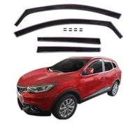 J&J AUTOMOTIVE GP Deflectores de aire antiturbo aptos para Kadjar desde 2015, juego de 4 piezas delanteras y traseras negras, cortavientos antilluvia, ahumados, oscuros, aerodinámicos