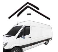 J&J AUTOMOTIVE GP Deflectores de viento y lluvia aptos para Crafter 2006-2018, negro, tintado, juego de 2 piezas, aerodinámico, fácil montaje, fijación con clips, cristal acrílico