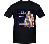 J J Cale Travel Log Men T Shirt Printed tee Top Camiseta Short-Sleeve Black XL