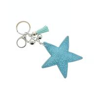 J & J LONDON Llavero de estrella/colgante de bolso con diamantes de imitación brillantes y hebilla de cristal para mujeres y niñas, agua, 8cm*15cm*2.5cm