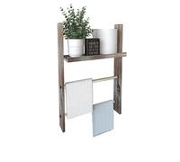 J JACKCUBE DESIGN Toallero de Pared de Madera para baño, Estante de Pared MK576A (Madera rústica)