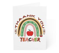 J&J'S TOYSCAPE Tarjeta de agradecimiento para profesor, tarjeta de agradecimiento para maestros, tarjeta de gratitud, 5 x 7, interior en blanco (arcoíris)