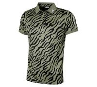 J.Lindeberg Polo de golf elástico en 4 direcciones con estampado Tour Tech para hombre, Tour Tiger Olive M, XL