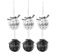 J-line Caja de 6 bolas de navidad de vidrio negro de 8x8x8 cm