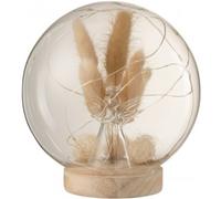 J-line Campana bola led ángel cristal/madera natural alt. 16 cm