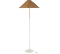 J-line Lámpara de pie de metal y ratán blanco y natural 61x61x154 cm