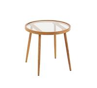 J-Line - Mesa Redonda (Metal/Cristal), Color Natural