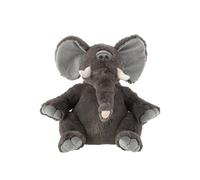 J-Line - Peluche de elefante de poliéster, color gris