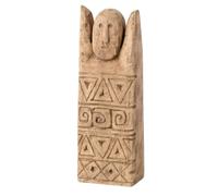 J-Line Primitiv Happy - Figura decorativa de madera (46 cm), diseño étnico natural