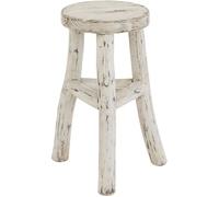 J-line Taburete ibiza rectangular madera blanco lavado