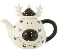 J-line Tetera de Navidad de porcelana multicolor de 21x13x16.3 cm