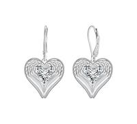 J.MUEN Alas de Angel Pendientes de Mujer Largos y Colgantes, de Plata de Ley 925 para Mujeres Corazon Pendientes,Regalos para Mujeres, Esposas, Novias