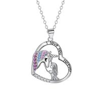 J.MUEN Collar Unicornio Plata de Ley 925 Collar Colgantes Corazón Mujer Para Mujer/Hija/Hermana Originales Regalos