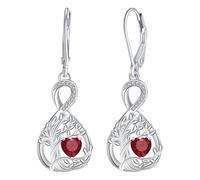 J.MUEN Pendientes Árbol de la Vida,Plata de ley 925 Pendientes Infinito com 3A Circonia Cúbica,Original Cumpleaños Día de San Valentín Regalos para Mujeres Amigo Hermanas