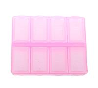 -J Plastico Rectangular 8 compartimentos Caja de pildora medicina de 7 dias Rosa