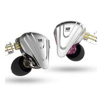 J&R KZ ZSX Terminator - Auriculares de metal 5BA+1DD híbridos de 12 controladores HIFI Bass auriculares intraurales con cancelación de ruido (sin micrófono, cian)