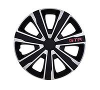 J-Tec Juego de 4 Tapacubos GTR Carbono 16 Pulgadas Plateado/Negro