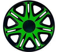 J-Tec Juego de 4 Tapacubos Nascar 13 Pulgadas Negro/Verde