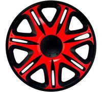 J-Tec Juego de 4 Tapacubos Nascar 14 Pulgadas Negro/Rojo