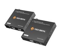 J-Tech Digital Extensor HDMI 4K Balun sobre Ethernet CAT5/6 hasta 230 pies, 4K 60Hz 4:4:4 HDMI extensor Balun con extracción de audio PoC IR (JTECH-EX-4KAEIR)