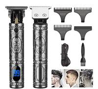 J TOHLO Cortapelos para Hombres, Cortadora de Cabello Inalámbrica con Cuchilla en T, Cortador de Pelo sin Espacios de 0 mm con Pantalla LED, Cortadora de Cabello Eléctrica Recargable con 3 Peines Guía
