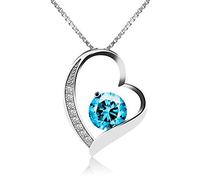 J.Vénus Collar de plata de ley con diamante para mujer,Con una caja(47cm de longitud)