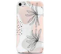 J.West Funda para iPod Touch 7, iPod Touch 6 y 5, Funda Suave Bohemia con patrón Floral, Funda Moderna de Silicona Delgada, Carcasa de Parachoques de Silicona Geo Line Plant Flowers Case para iPod