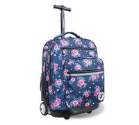J World New York Sundance - Mochila unisex con ruedas (paquete de 1), Rosa azul marino, 20 pulgadas, Sundance - Mochila con ruedas para niña y niño