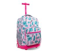 J World New York Sunrise, Mochila con Ruedas Unisex Adulto, Multicolor (Palm Leaves), 18 Pulgadas