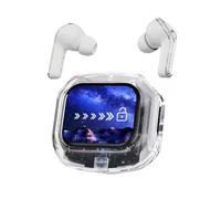 J06 AI Auriculares Inalámbricos con Traducción en Tiempo Real, IA Inteligente, 144 Idiomas, Grabación de Reuniones, Pantalla Táctil Led, Estuche Transparente, Traductor (Blanco)