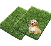 J26 Césped artificial para entrenamiento de perros, alfombrilla de césped de repuesto, felpudo para cachorros de fútbol, 2 unidades (51 x 63 cm)
