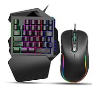 J300V100 Combo de Teclado y Mouse Iluminación RGB Ratón para Juegos programable Teclado para Juegos con una Sola Mano con dpi Ajustable para entusiastas de los Juegos