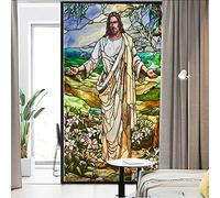 J4U Adhesivo esmerilado para ventana de la iglesia de Jesús, sin pegamento, adherencia estática para ventana, 40 x 60 cm