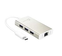 j5 create JCH471 Ethernet 1000Mbit/s Adaptador y Tarjeta de Red - Accesorio de Red (Alámbrico, USB, Ethernet, 1000 Mbit/s, Blanco)