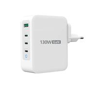 j5create 130W USB C Foldable GAN Fast Charger- 100W PD 4-Port GAN USB C Charging Station, Wall, Laptop Charger, Travel Power Adapter | para MacBooks, Laptops, iPads, iPhones y más (JUP43130)