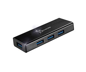 j5create 4-Port Powered USB 3.0 Data Hub with 2 ft Extended Cale [15W Power Adapter Included] for Mac, MacBook, Windows, Laptop | (JUH340)