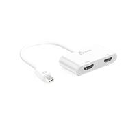 j5create Adaptador MST de Mini DisplayPort a HDMI Doble 4K, Compatible con Microsoft Surface Pro, Surface Book, HP OMEN 15-CE051NR y más (JDA156)