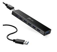 j5create JUH377 USB 3.0 HUB de 7 Puertos, 2.4A de Carga rápida, Adaptador de Corriente 5v / 4A para Windows, Mac, Linux, teléfonos Inteligentes, tabletas, iPad