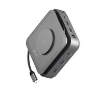 j5create USB-C Dock Dual 4K HDMI - soporta doble pantalla 4K extendida para Windows y MacBook M1/M2/M3, cargador inalámbrico magnético incorporado de 15W/USB-A x 2/USB-C x 2/Gigabit ethernet (JCD3199)