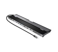 j5create USB C Docking Station- Soporta hasta 3 Pantallas simultáneamente | HDMI, DisplayPort, VGA, Carga rápida de 100W PD, Gigabit Ethernet | Viene con Compartimento para Cable Tipo C (JCD543)