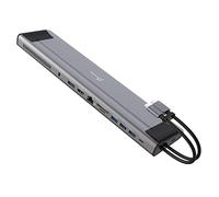 j5create USB C Dual 4K 60Hz Display Docking Station (12 en 1), Carcasa M.2 NVMe SSD integrada, HDMI, DisplayPort, 10Gbps USB-A, Lector de Tarjetas, PD 100W, para MacBook, portátil Windows (JCD552)