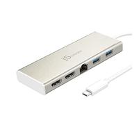 j5create USB-C Dual HDMI Mini Dock - Hub Tipo C con 2X HDMI, 2X USB 3.0, Ethernet, Power Delivery 60W de Carga -Compatible con portátiles, notebooks, PCs (JCD381)
